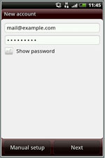 Enter email and password of email address you are adding.