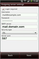 Enter your SMTP server in the SMTP server input field (this will be provided by your email host provider). Ensure the server port is 587.