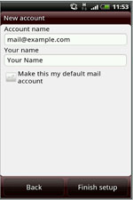 Enter your account name as the email address you are adding. Your name will be your first and last name.