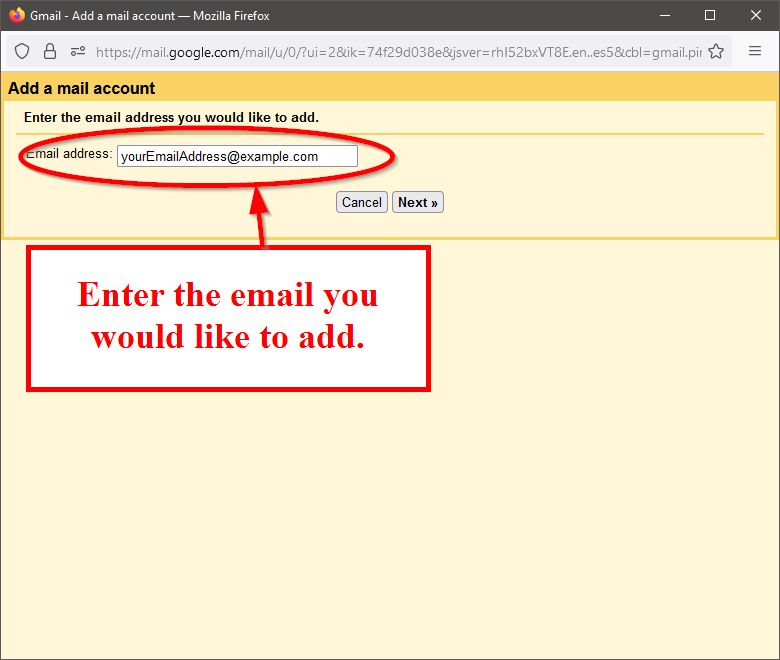 Enter the email you would like to add in email address input field.