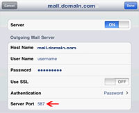 Ensure the "Server Port" field is 587.