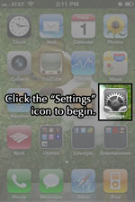 Click on "Settings" icon to begin.
