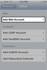 Select "Add Mail Account".