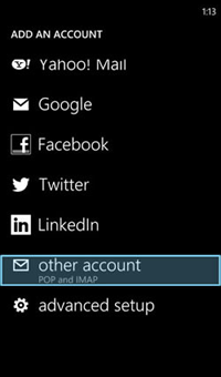 Select "other account".